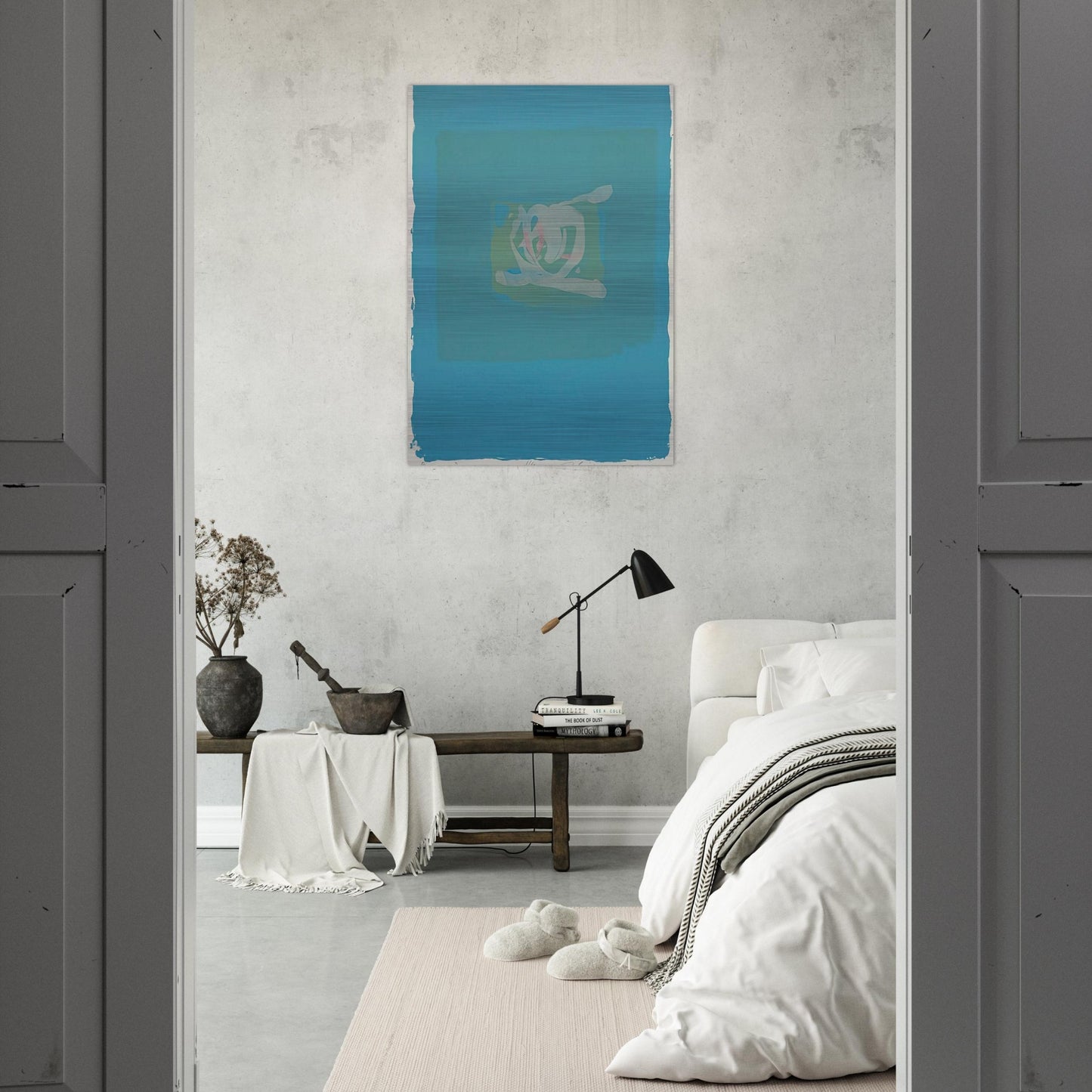 Plentitude in Blue - 1975 - Adja Yunkers Brushed Aluminum Print - 70x100 cm / 28x40 inches | Adja Yunkers Aluminum Print | Adja Yunkers Prints
