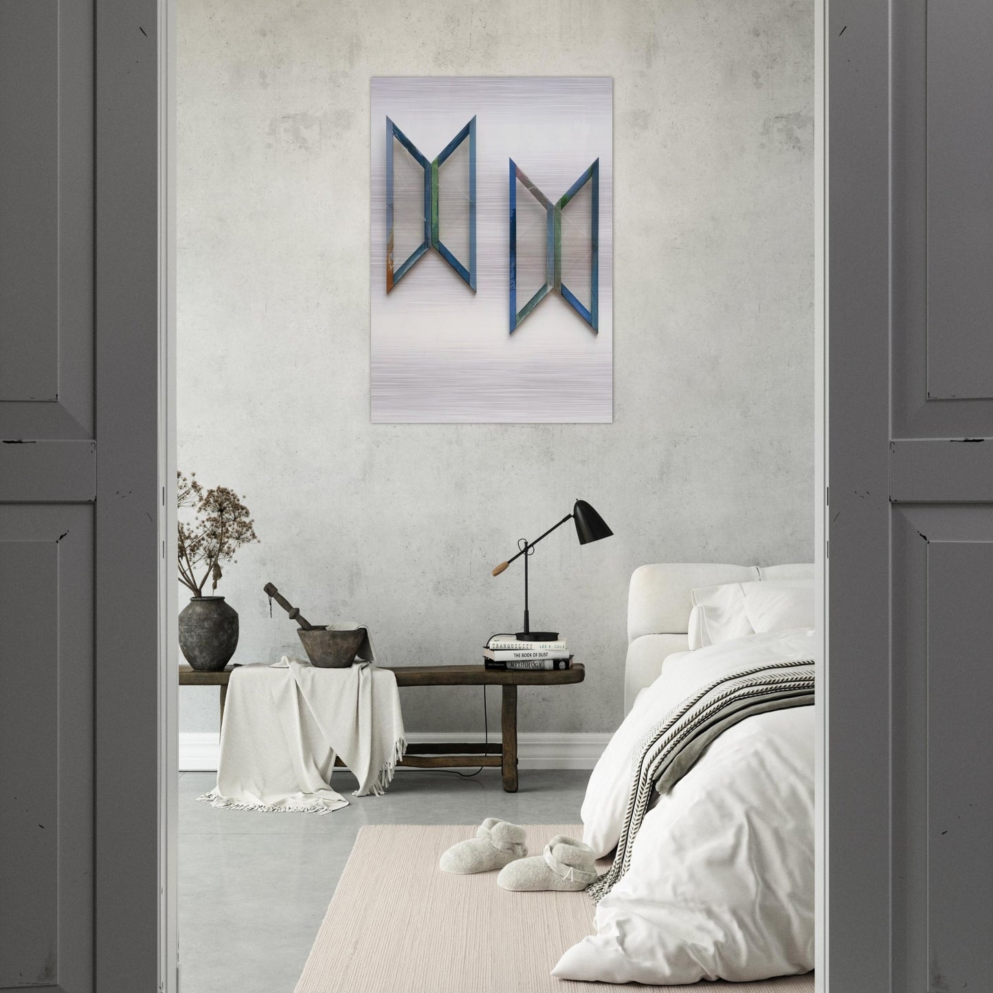 Quattro trapezi azzurri - 1978 - Carla Accardi Brushed Aluminum Print - 70x100 cm / 28x40 inches | Carla Accardi Aluminum Print | Carla Accardi Prints