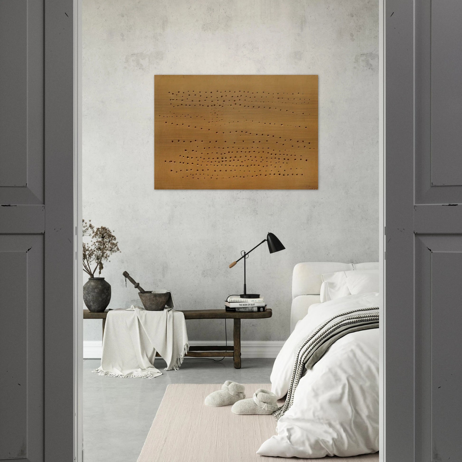 Concept Spatiale - 1950 - Lucio Fontana Brushed Aluminum Print - 70x100 cm / 28x40 inches | Lucio Fontana Aluminum Print | Lucio Fontana Prints