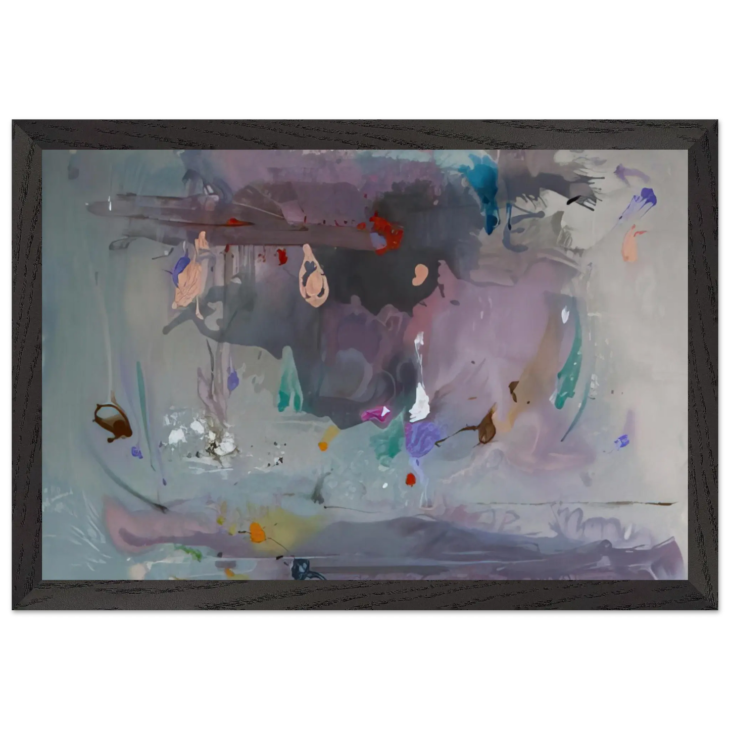 Helen Frankenthaler - Grey Fireworks - 2000 Wall art - 27x35 cm / 11x14 Inches - Fine Art Poster - -