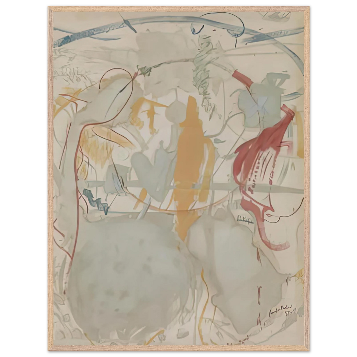 Helen Frankenthaler - Seven Types of Ambiguity, 1957- Wall Art - 60x80 cm / 24x32 inches - Premium Wooden Framed Poster With Fine Art Paper-canvas - Black frame