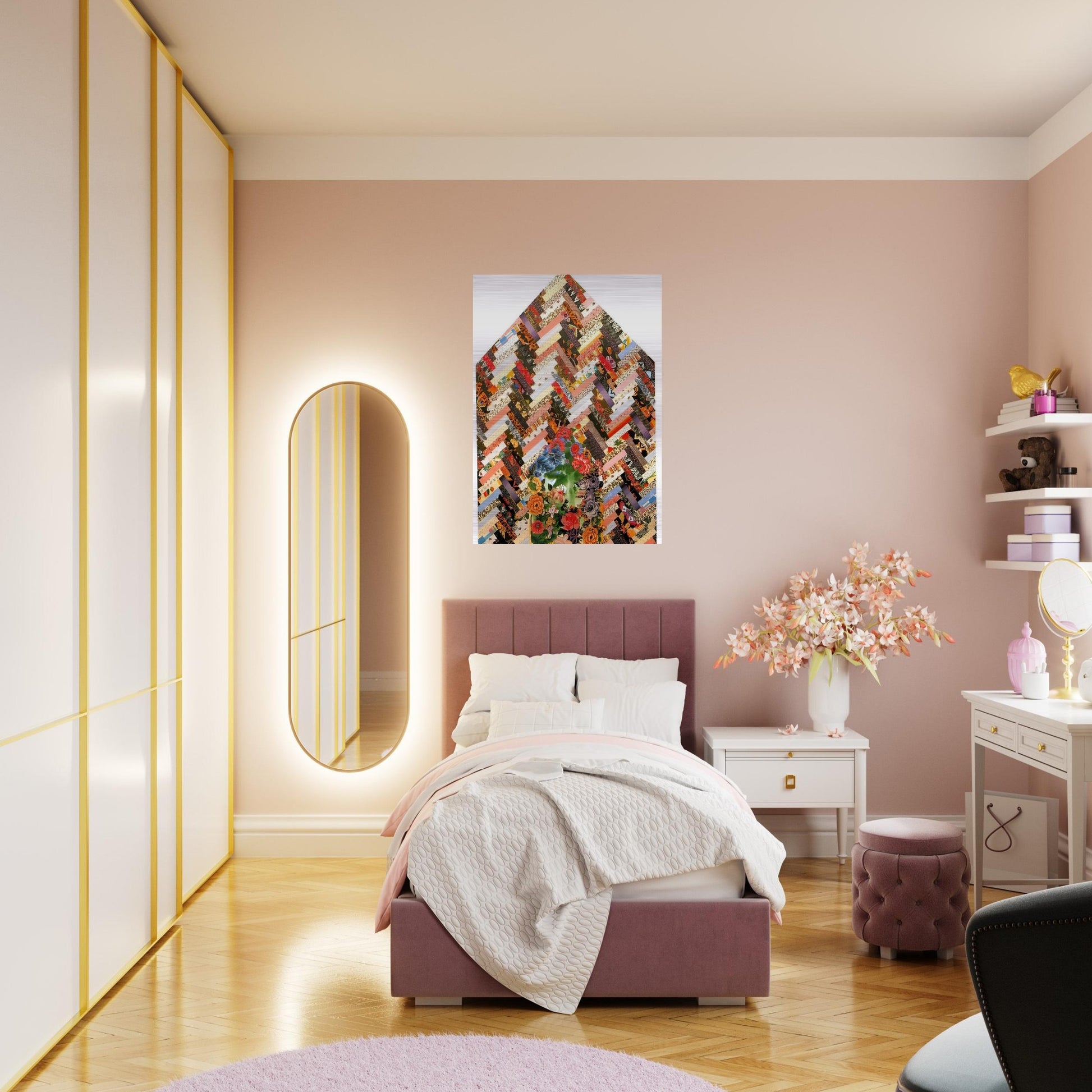 New Harmony B - PD Pattern and Decoration - Miriam Schapiro Brushed Aluminum Print - 70x100 cm / 28x40 inches | Miriam Schapiro Aluminum Print | Miriam Schapiro Prints