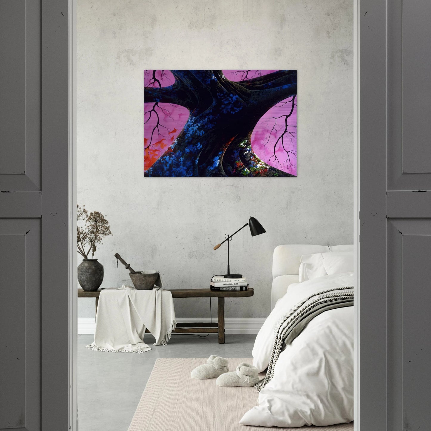 Giant Oak - Eyvind Earle Brushed Aluminum Print - 70x100 cm / 28x40 inches | Eyvind Earle Aluminum Print | Eyvind Earle Prints