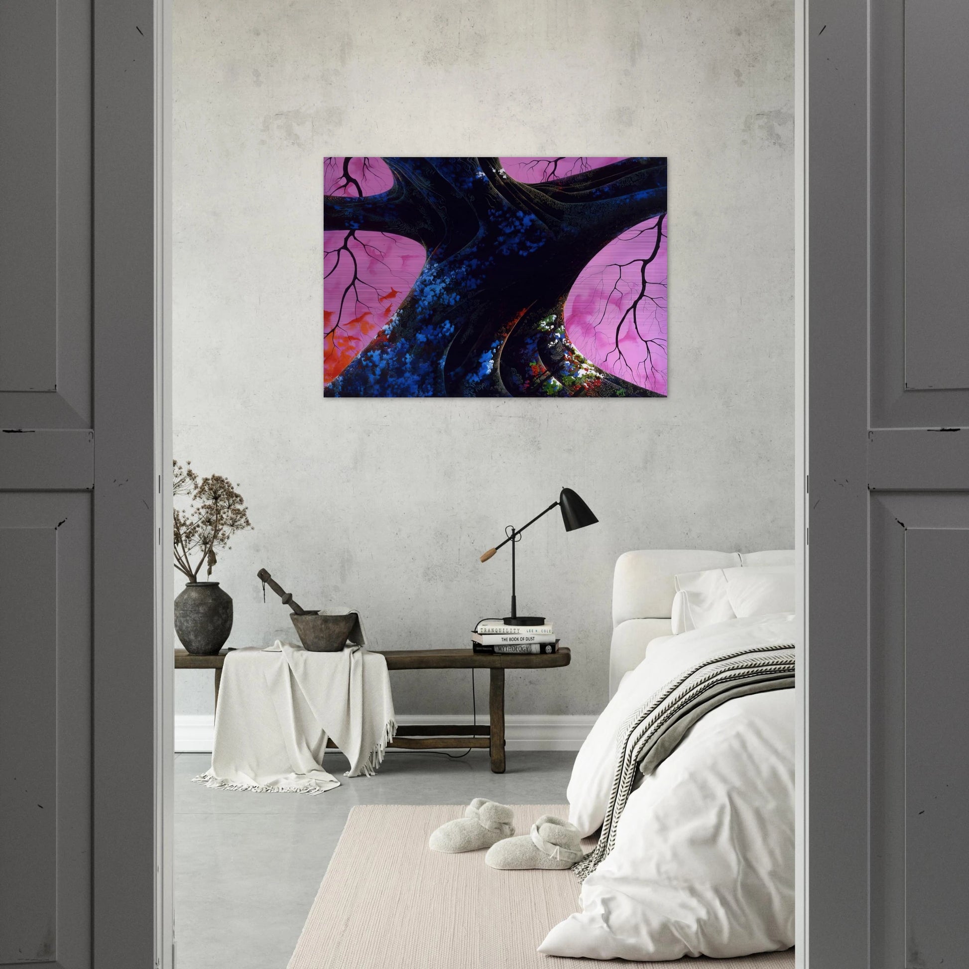 Giant Oak - Eyvind Earle Brushed Aluminum Print - 70x100 cm / 28x40 inches | Eyvind Earle Aluminum Print | Eyvind Earle Prints