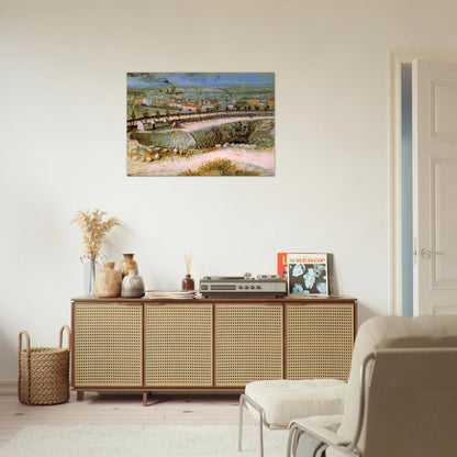 Outskirts of Paris near Montmartre - Vincent van Gogh Brushed Aluminum Print - 70x100 cm / 28x40 inches | Vincent van Gogh Aluminum Print | Vincent van Gogh Prints
