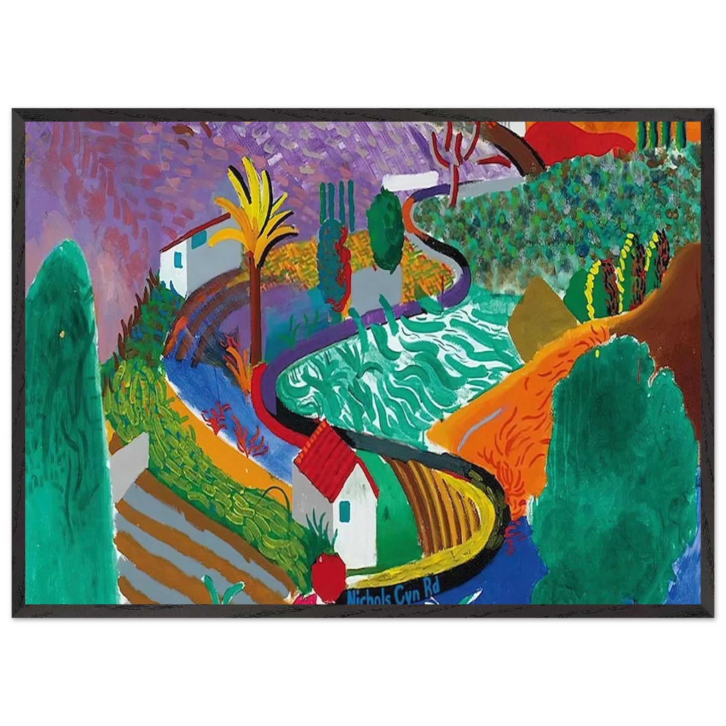David Hockney - David Hockney Wall art - 30x45 cm / 12x18 inches - Premium Wooden Framed Poster With Fine Art Paper-canvas - Black frame