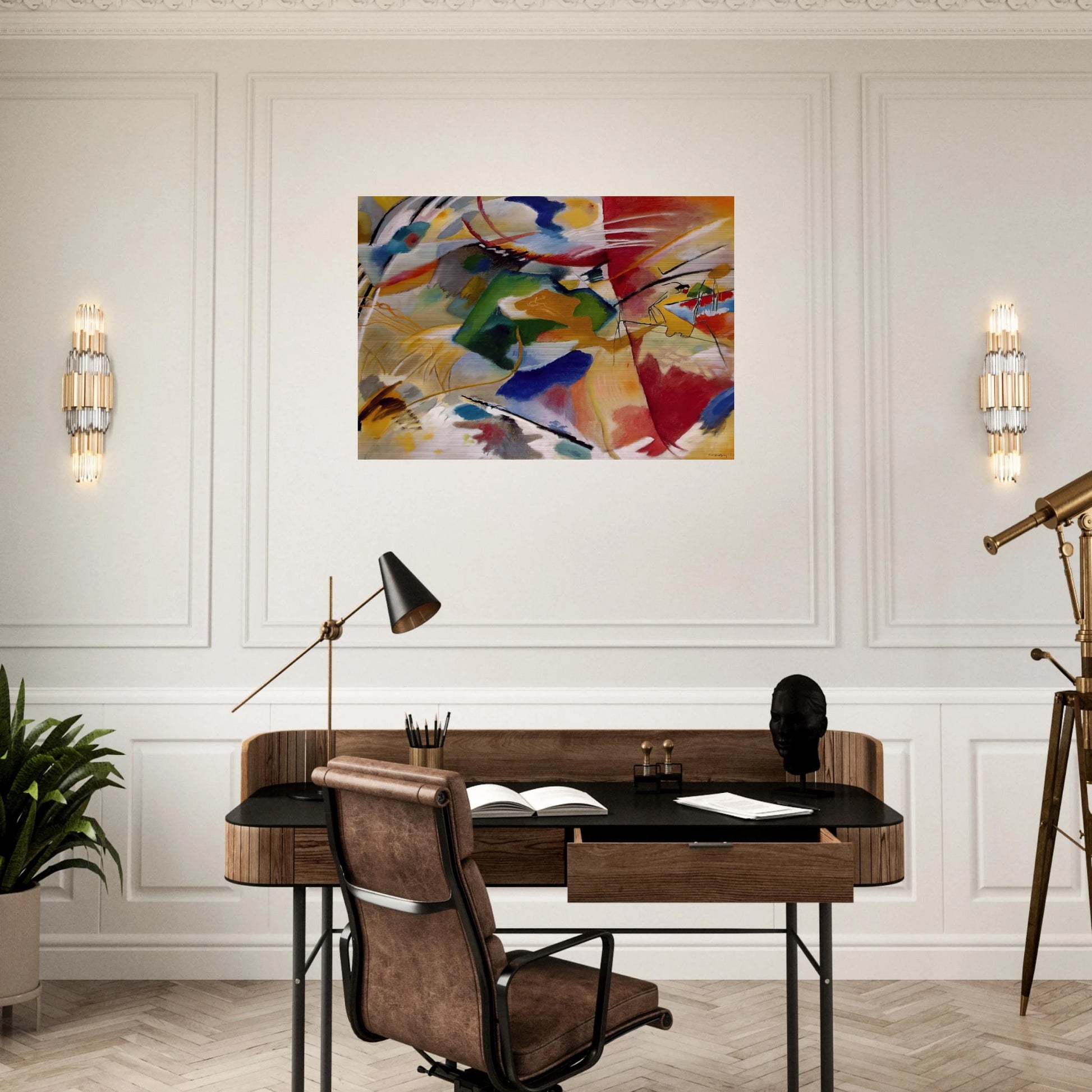 PAINTING WITH GREEN CENTER 1913 - Wassily Kandinsky Brushed Aluminum Print - 70x100 cm / 28x40 inches | Wassily Kandinsky Aluminum Print | Wassily Kandinsky Prints