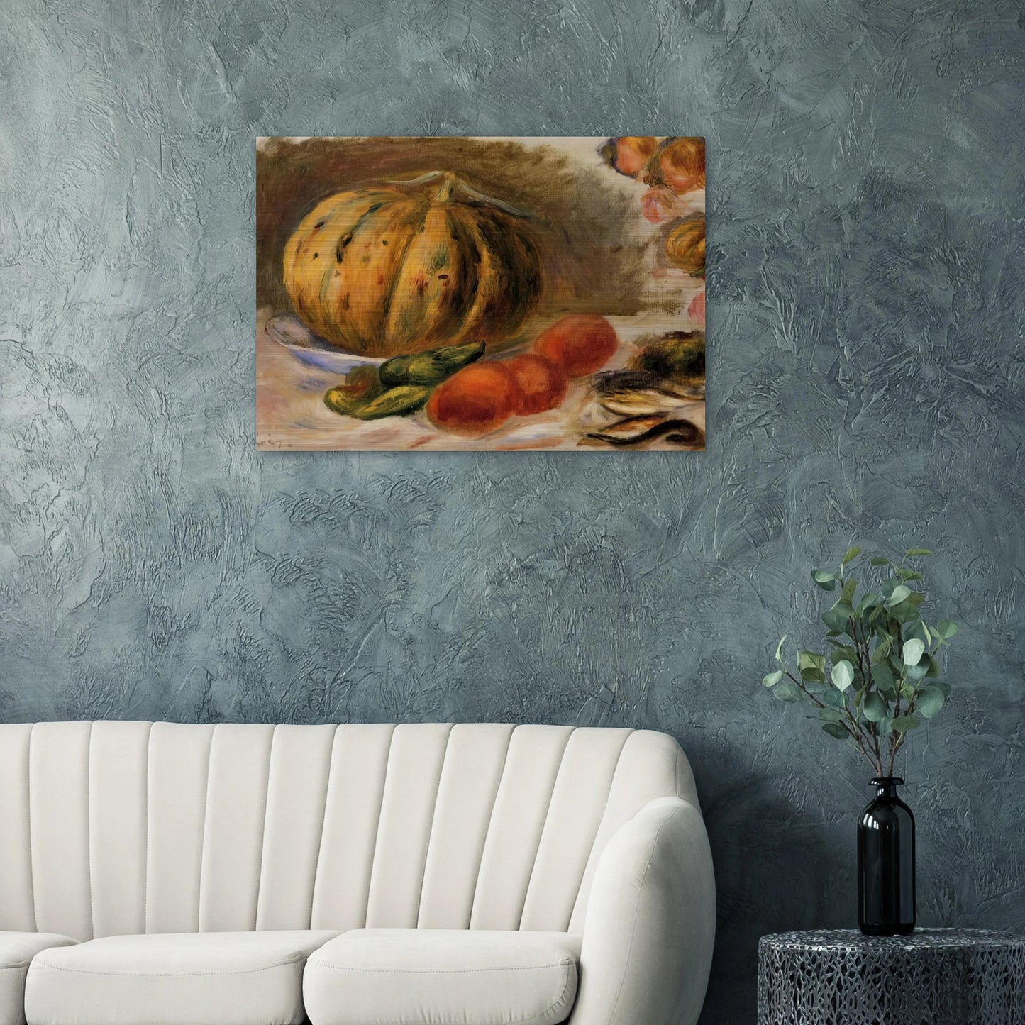 Melon and Tomatos - Pierre-Auguste Renoir Brushed Aluminum Print - 70x100 cm / 28x40 inches | Pierre-Auguste Renoir Aluminum Print | Pierre-Auguste Renoir Prints