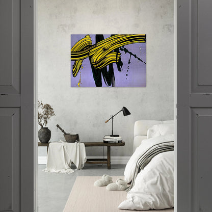 YELLOW AND GREEN BRUSHSTROKES 1966 - Roy Lichtenstein Brushed Aluminum Print - 70x100 cm / 28x40 inches | Roy Lichtenstein Aluminum Print | Roy Lichtenstein Prints