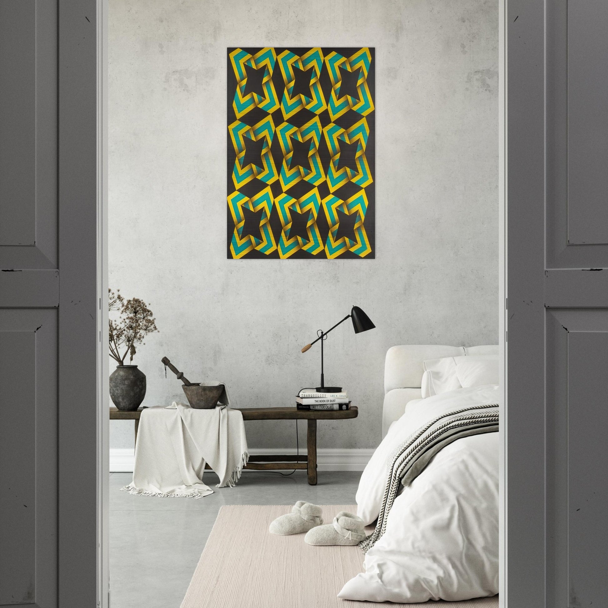 9-Soles - 1967 - Omar Rayo Brushed Aluminum Print - 70x100 cm / 28x40 inches | Omar Rayo Aluminum Print | Omar Rayo Prints