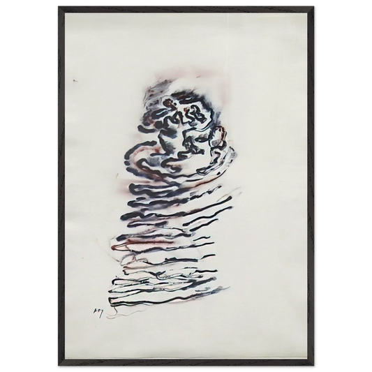 UNTITLED 1970 N3 - Henri Michaux 70x100 cm / 28x40 inches Framed Art Print – Black Wooden Frame
