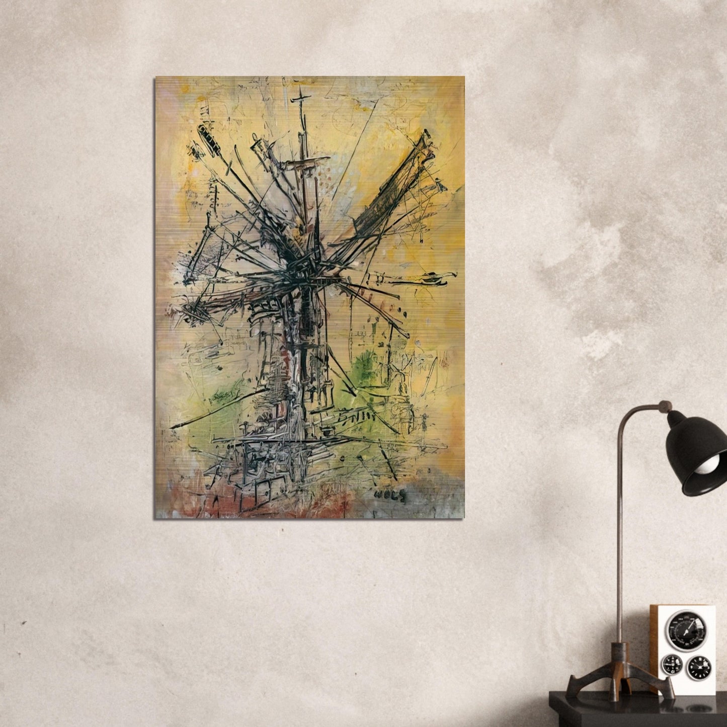 The Windmill - 1951 - Wols Brushed Aluminum Print - 70x100 cm / 28x40 inches | Wols Aluminum Print | Wols Prints