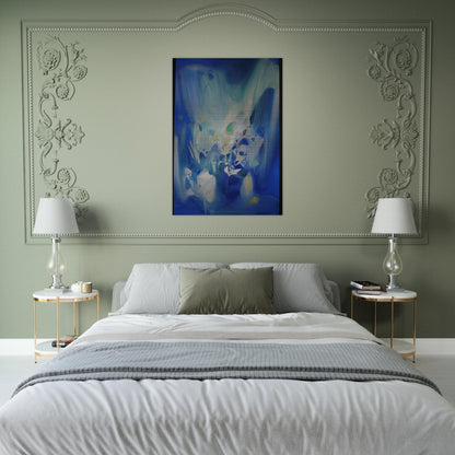 DOMINANT BLEU 1990 - Chu teh Chun Brushed Aluminum Print - 70x100 cm / 28x40 inches | Chu teh Chun Aluminum Print | Chu teh Chun Prints
