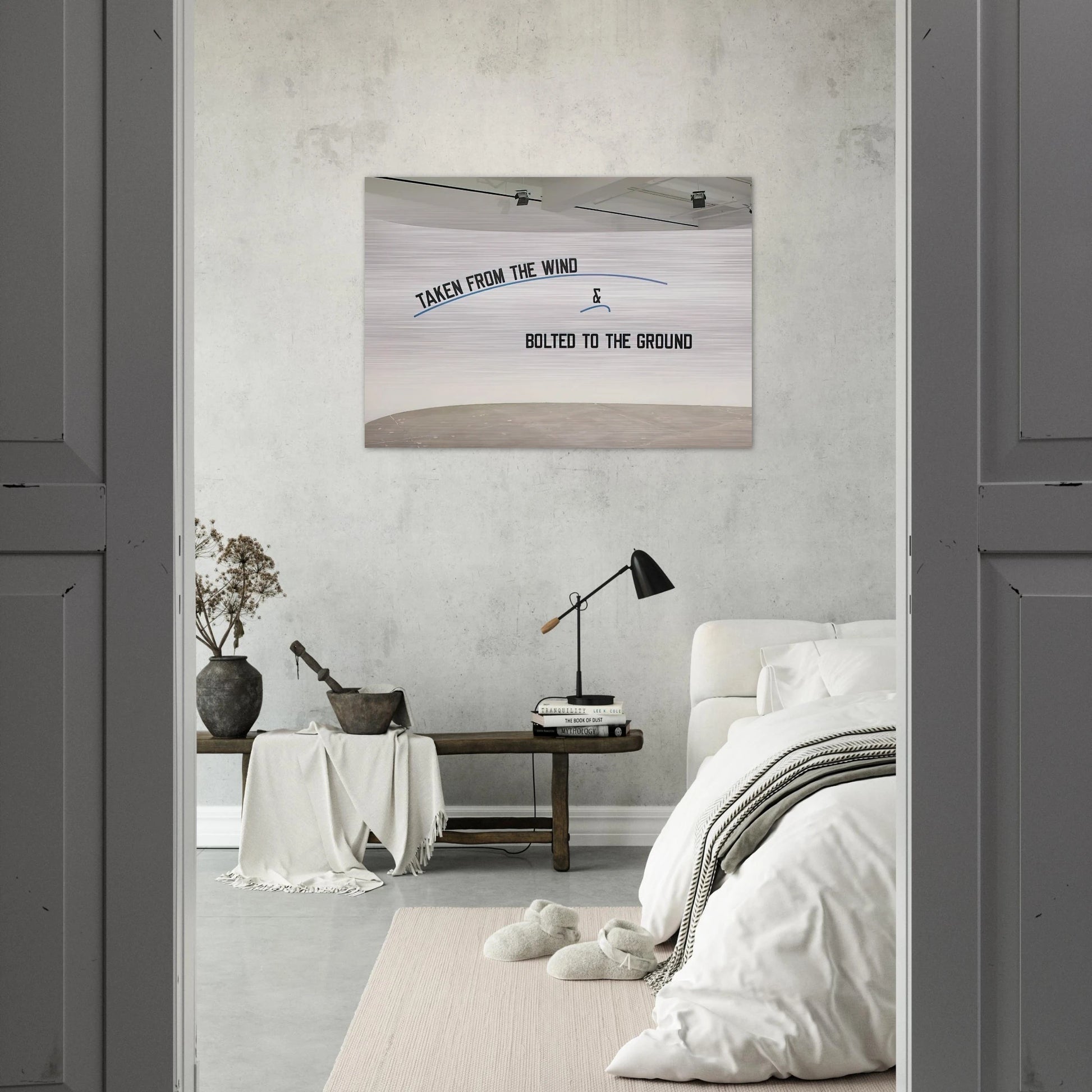 Taken From the Wind... - 2009 - Lawrence Weiner Brushed Aluminum Print - 70x100 cm / 28x40 inches | Lawrence Weiner Aluminum Print | Lawrence Weiner Prints