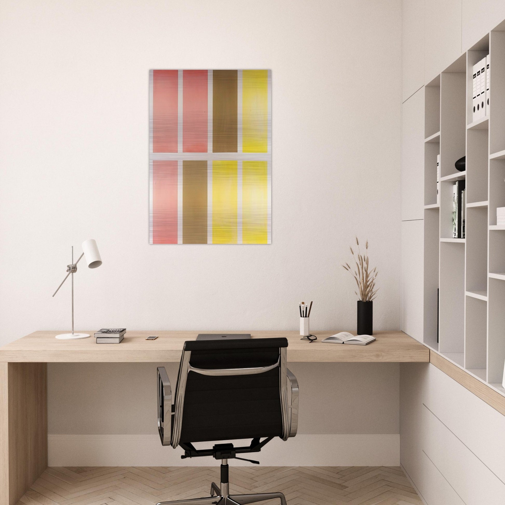Untitled Red, Brown and Yellow - Abstract Expressionism - Mark Lancaster Brushed Aluminum Print - 70x100 cm / 28x40 inches | Mark Lancaster Aluminum Print | Mark Lancaster Prints