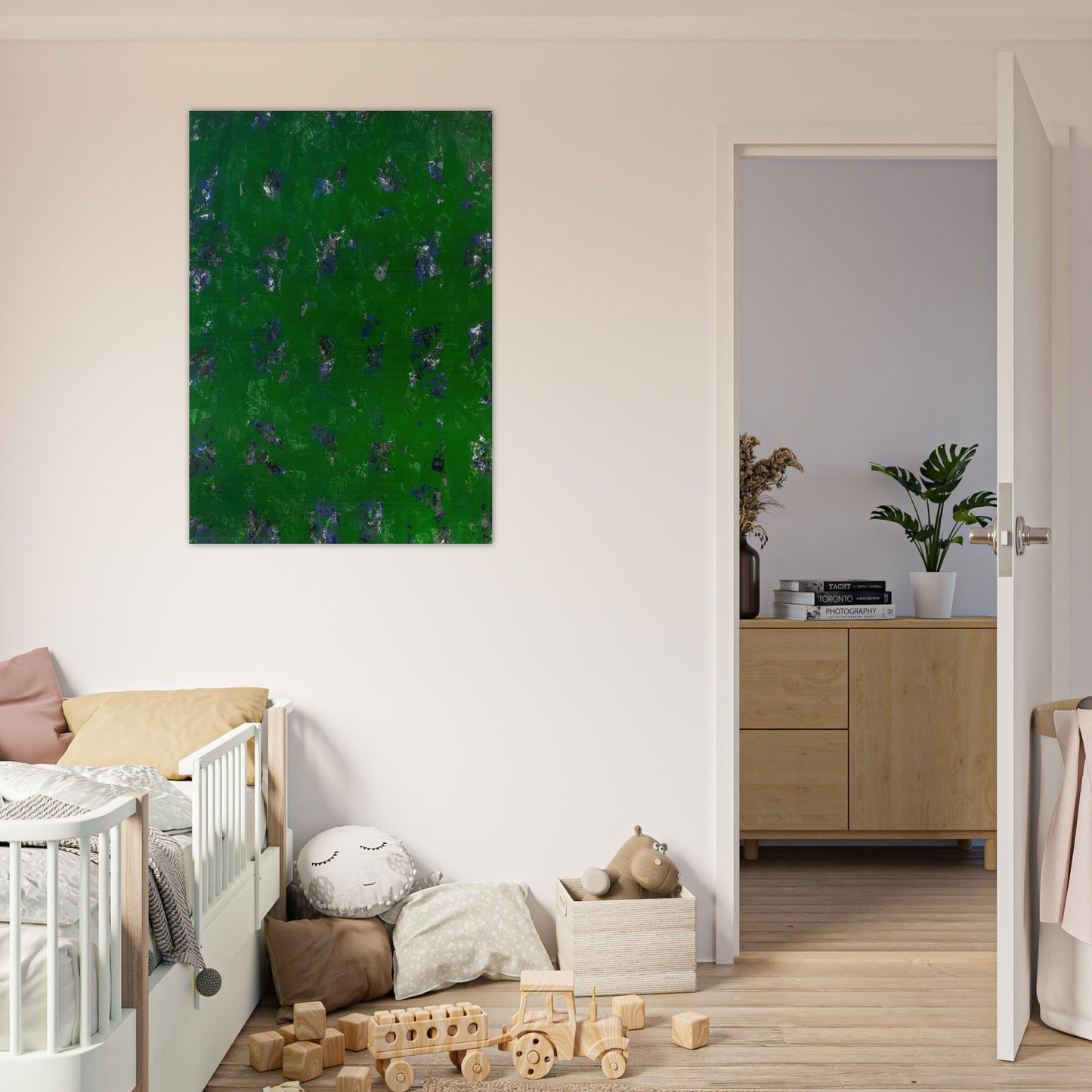 Green Buddha  L. L261; SF-337; G. 1157  - Sam Francis Brushed Aluminum Print - 70x100 cm / 28x40 inches | Sam Francis Aluminum Print | Sam Francis Prints