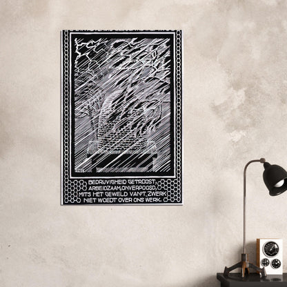 EMBLEMATA BEEHIVE - MC Escher Brushed Aluminum Print - 70x100 cm / 28x40 inches | MC Escher Aluminum Print | MC Escher Prints