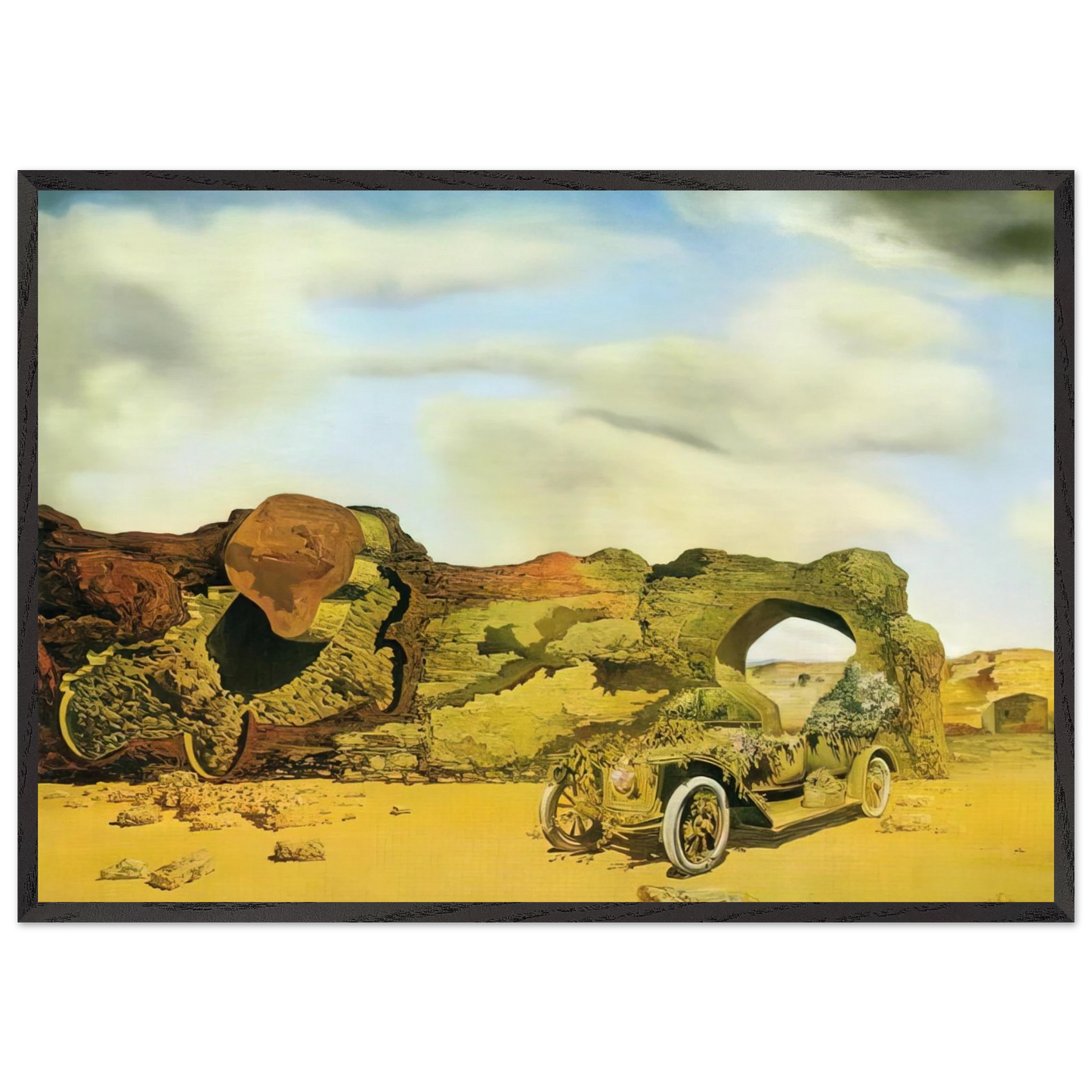 PARANOIAC CRITICAL SOLITUDE 1935 - Salvador Dali 70x100 cm / 28x40 inches Framed Art Print – Black Wooden Frame