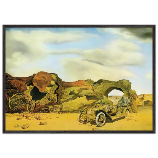PARANOIAC CRITICAL SOLITUDE 1935 - Salvador Dali 70x100 cm / 28x40 inches Framed Art Print – Black Wooden Frame