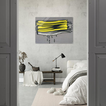 YELLOW AND WHITE BRUSHSTROKES 1965 - Roy Lichtenstein Acrylic Print - 70x100 cm / 28x40″ inches