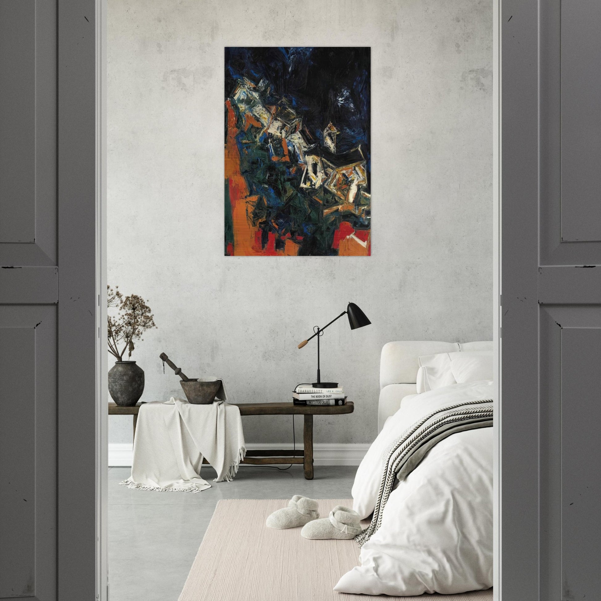 Clocher du Village - 1958 - S. H. Raza Brushed Aluminum Print - 70x100 cm / 28x40 inches | S. H. Raza Aluminum Print | S. H. Raza Prints