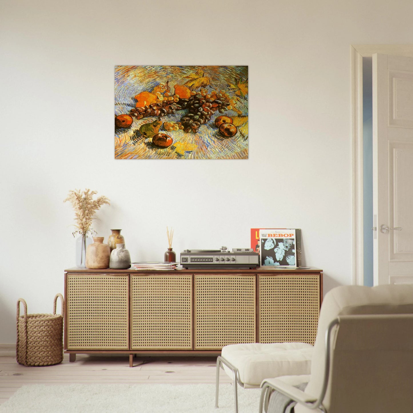Still Life with Apples, Pears, Lemons and Grapes - Vincent van Gogh Brushed Aluminum Print - 70x100 cm / 28x40 inches | Vincent van Gogh Aluminum Print | Vincent van Gogh Prints