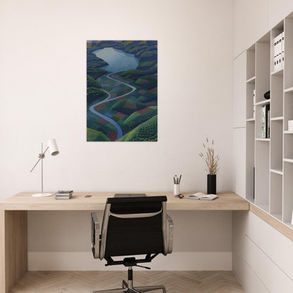 Paesaggio Aereo - 1936 - Gerardo Dottori Brushed Aluminum Print - 70x100 cm / 28x40 inches | Gerardo Dottori Aluminum Print | Gerardo Dottori Prints