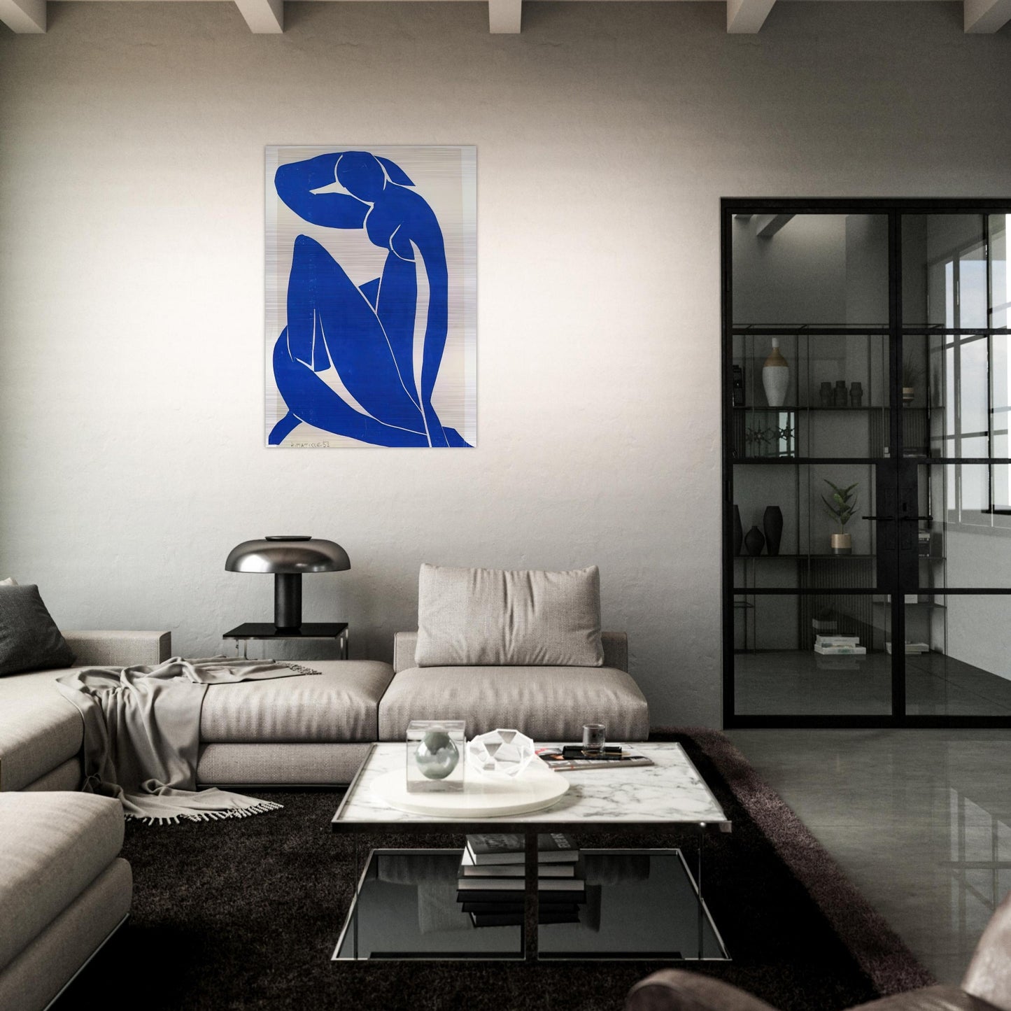 BLUE NUDE 1952 - Henri Matisse Brushed Aluminum Print - 70x100 cm / 28x40 inches | Henri Matisse Aluminum Print | Henri Matisse Prints