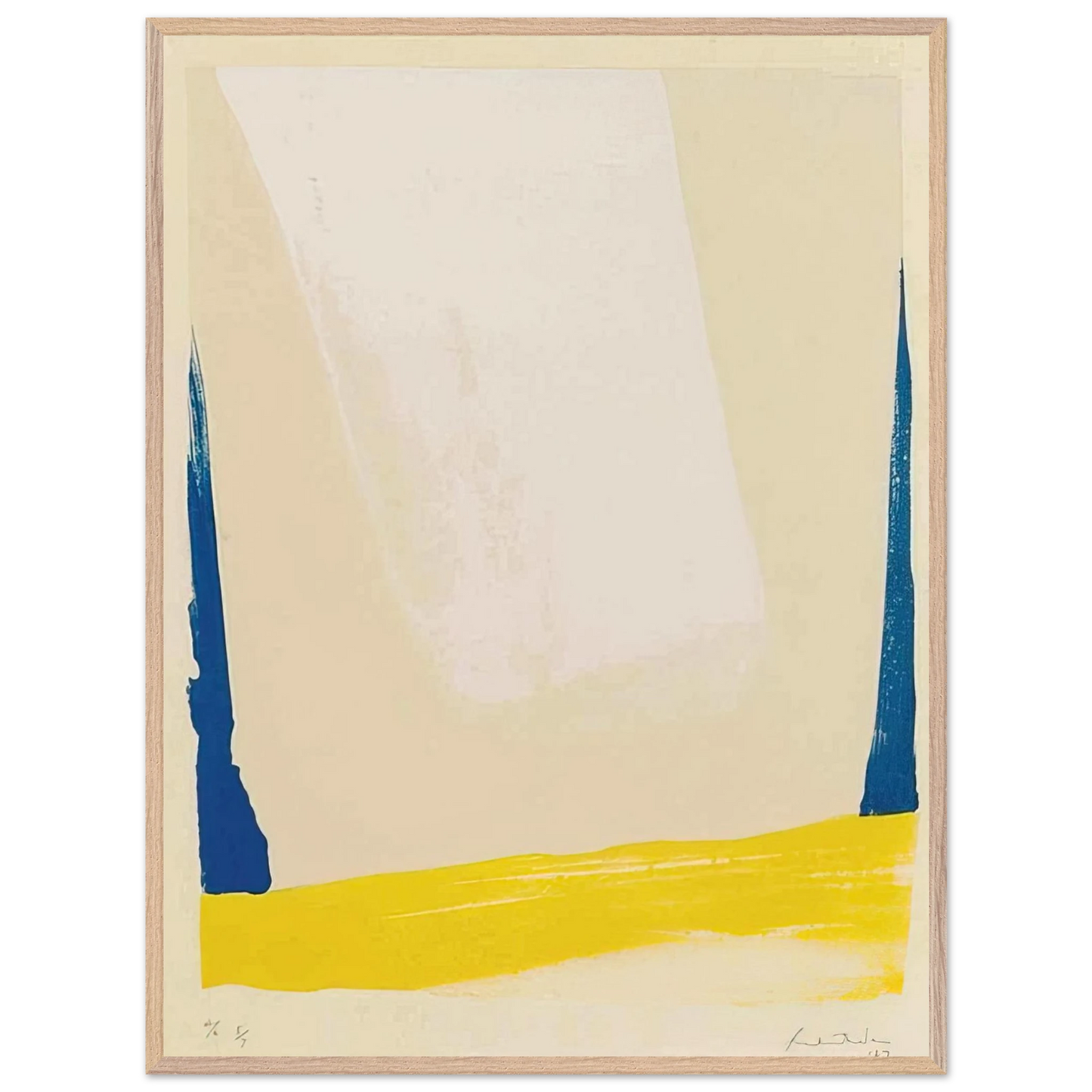 Helen Frankenthaler - White Portal - 1967 Wall art - 45x60 cm / 18x24 inches - Premium Wooden Framed Poster With Fine Art Paper-canvas - Black frame