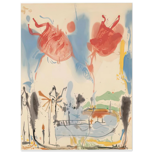 Helen Frankenthaler - Round Trip, 1957- Wall Art - 21x29.7 cm / 8x12" - Fine Art Poster-canvas - -
