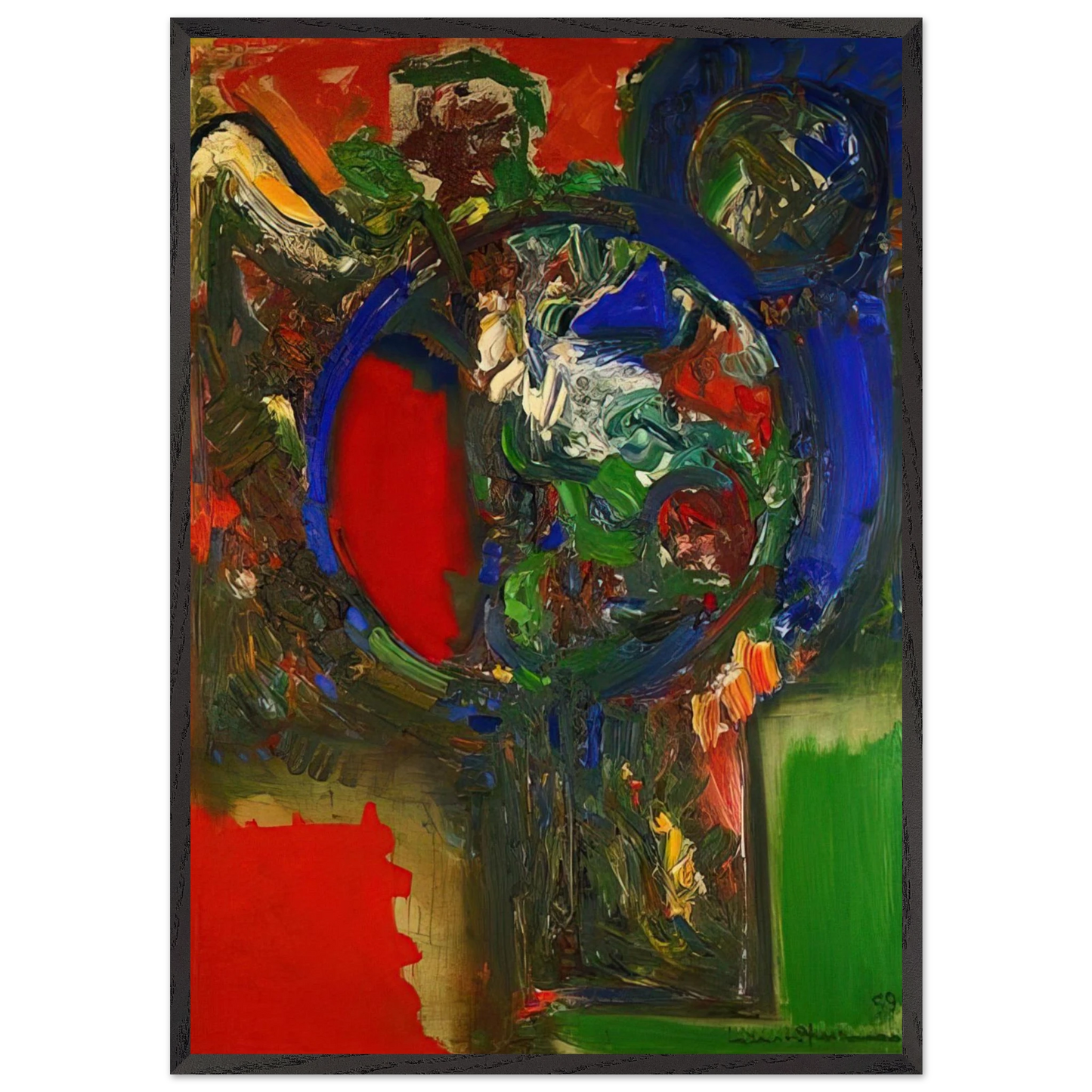 The Bouquet - Hans Hofmann 70x100 cm / 28x40 inches Framed Art Print – Black Wooden Frame