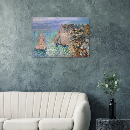 The Rock Needle and the Porte d'Aval - claude monet Brushed Aluminum Print - 70x100 cm / 28x40 inches | claude monet Aluminum Print | claude monet Prints