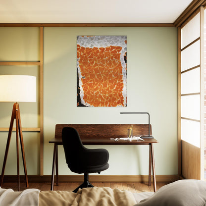 Big Orange - Sam Francis Brushed Aluminum Print - 70x100 cm / 28x40 inches | Sam Francis Aluminum Print | Sam Francis Prints