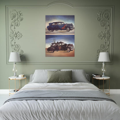 CAR CLOTHING CLOTHED AUTOMOBILE - Salvador Dali Brushed Aluminum Print - 70x100 cm / 28x40 inches | Salvador Dali Aluminum Print | Salvador Dali Prints