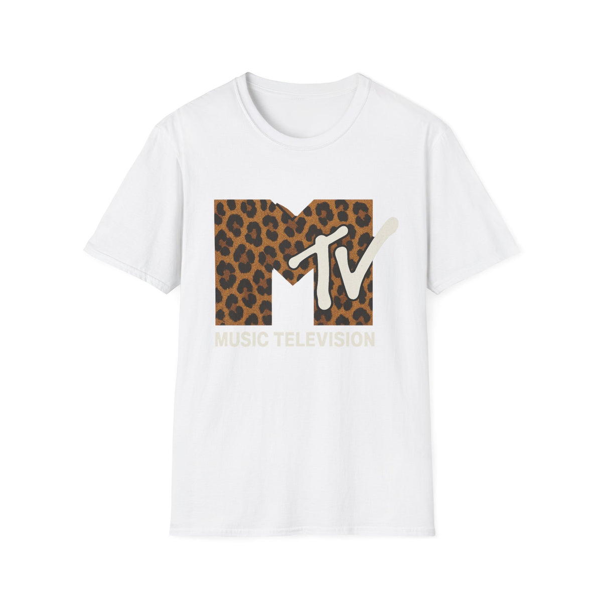 T-shirt graphique rétro MTV imprimé léopard vintage Télé musique Années 80 90 Tee-shirt de groupe unisexe Chemise rock imprimé animal