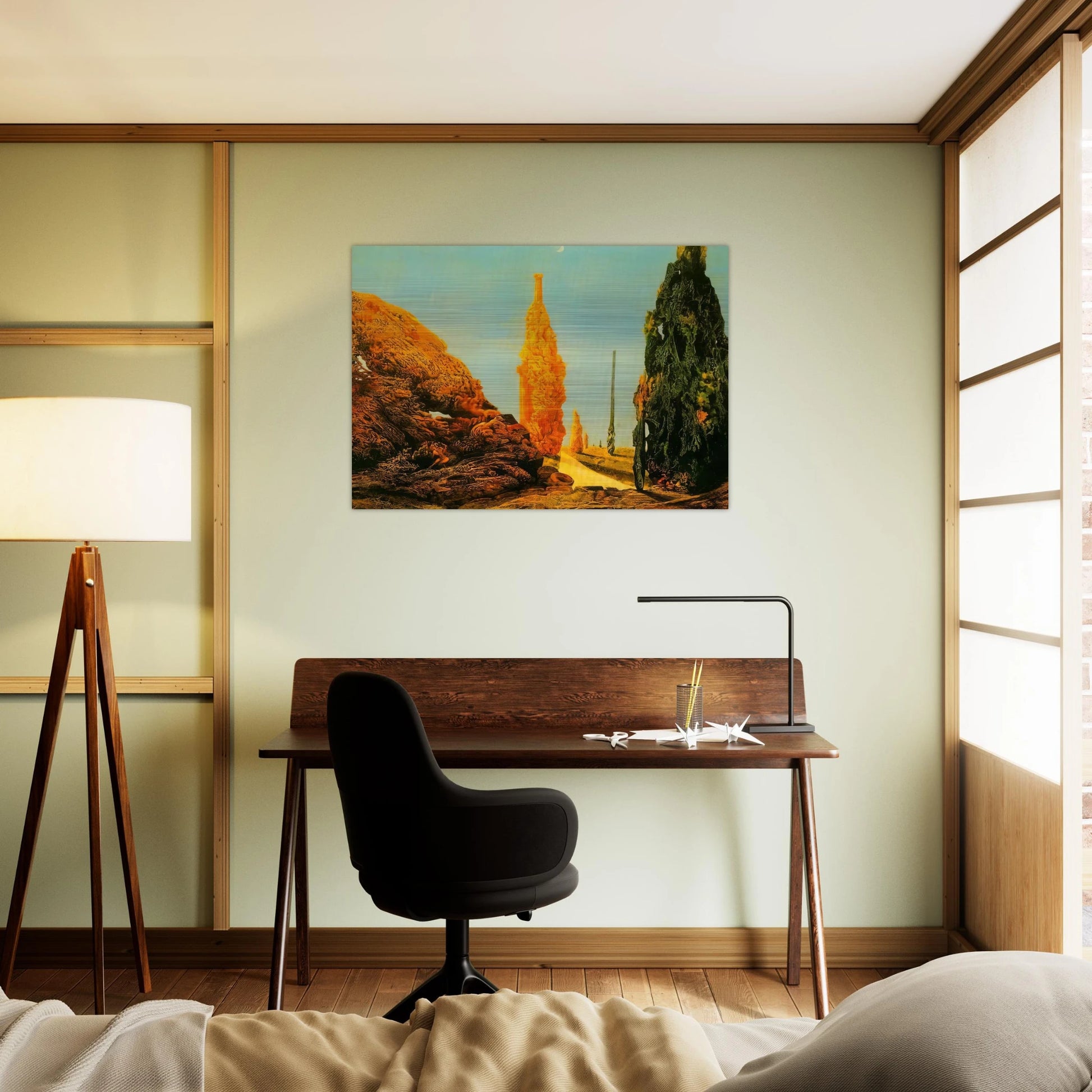 Lone Tree and United Trees - Max Ernst Brushed Aluminum Print - 70x100 cm / 28x40 inches | Max Ernst Aluminum Print | Max Ernst Prints