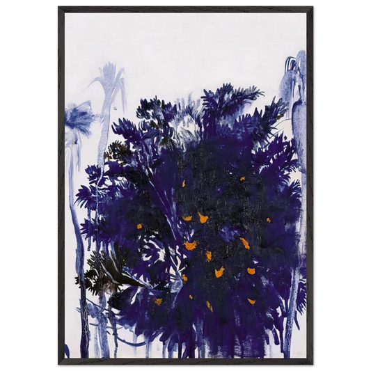 Moreton Bay Fig and Palm Trees - figurative - Brett Whiteley 70x100 cm / 28x40 inches Framed Art Print – Black Wooden Frame
