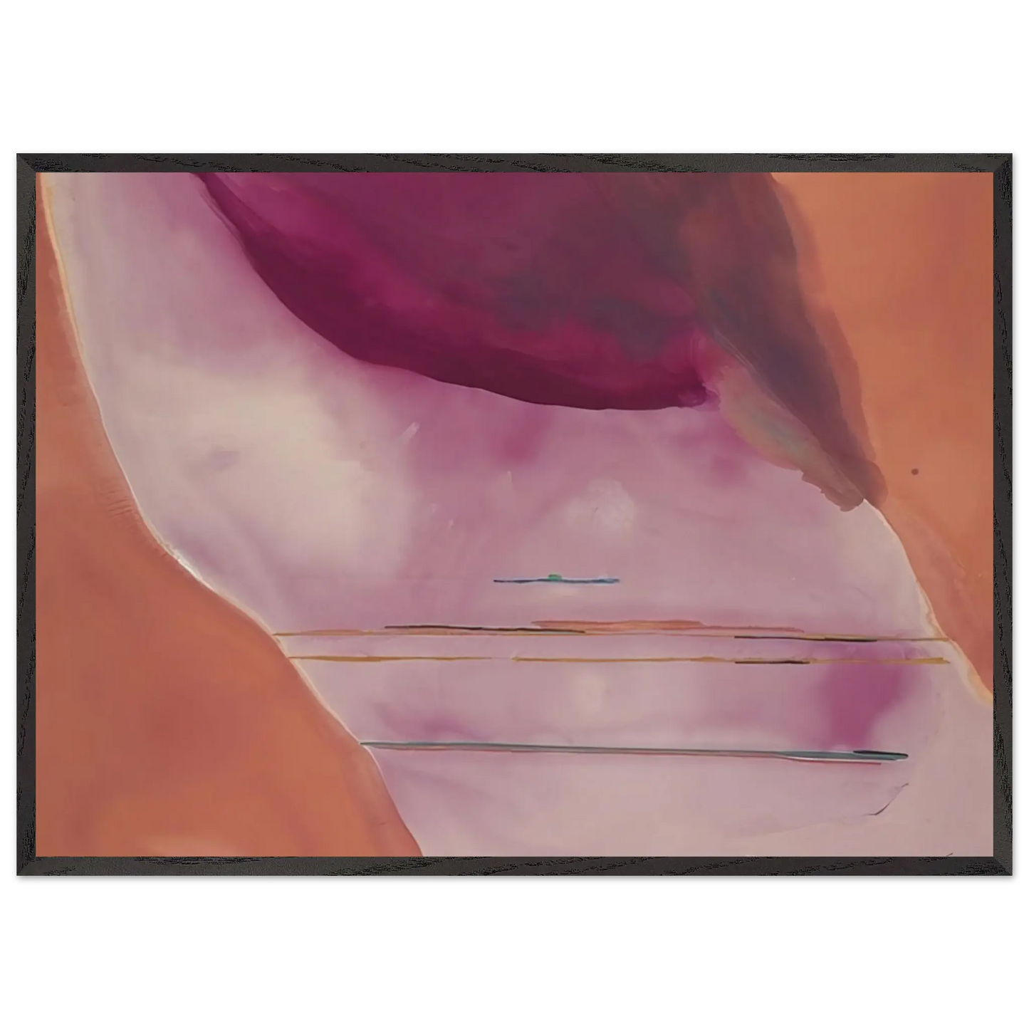 Helen Frankenthaler - Pendulum - 1972 Wall art - 30x45 cm / 12x18 Inches - Premium Wooden Framed Poster With Fine Art Paper - Black frame