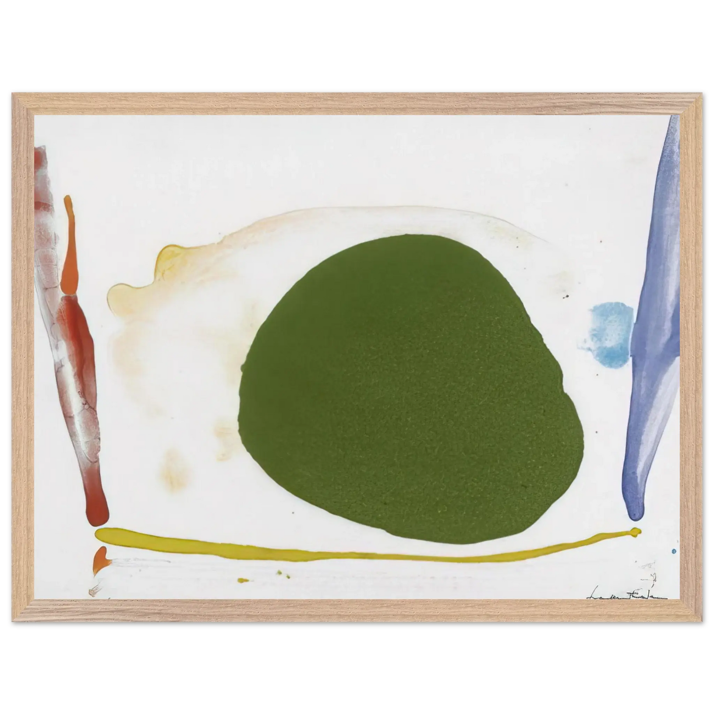 Helen Frankenthaler - Thanksgiving Day - 1973 Wall art - 60x80 cm / 24x32 Inches - Premium Wooden Framed Poster With Fine Art Paper - White frame