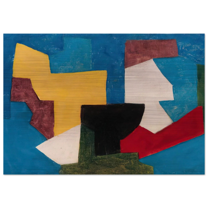 Composition multicolore à dominante bleue - 1969 - Serge Poliakoff Brushed Aluminum Print - 70x100 cm / 28x40 inches | Serge Poliakoff Aluminum Print | Serge Poliakoff Prints