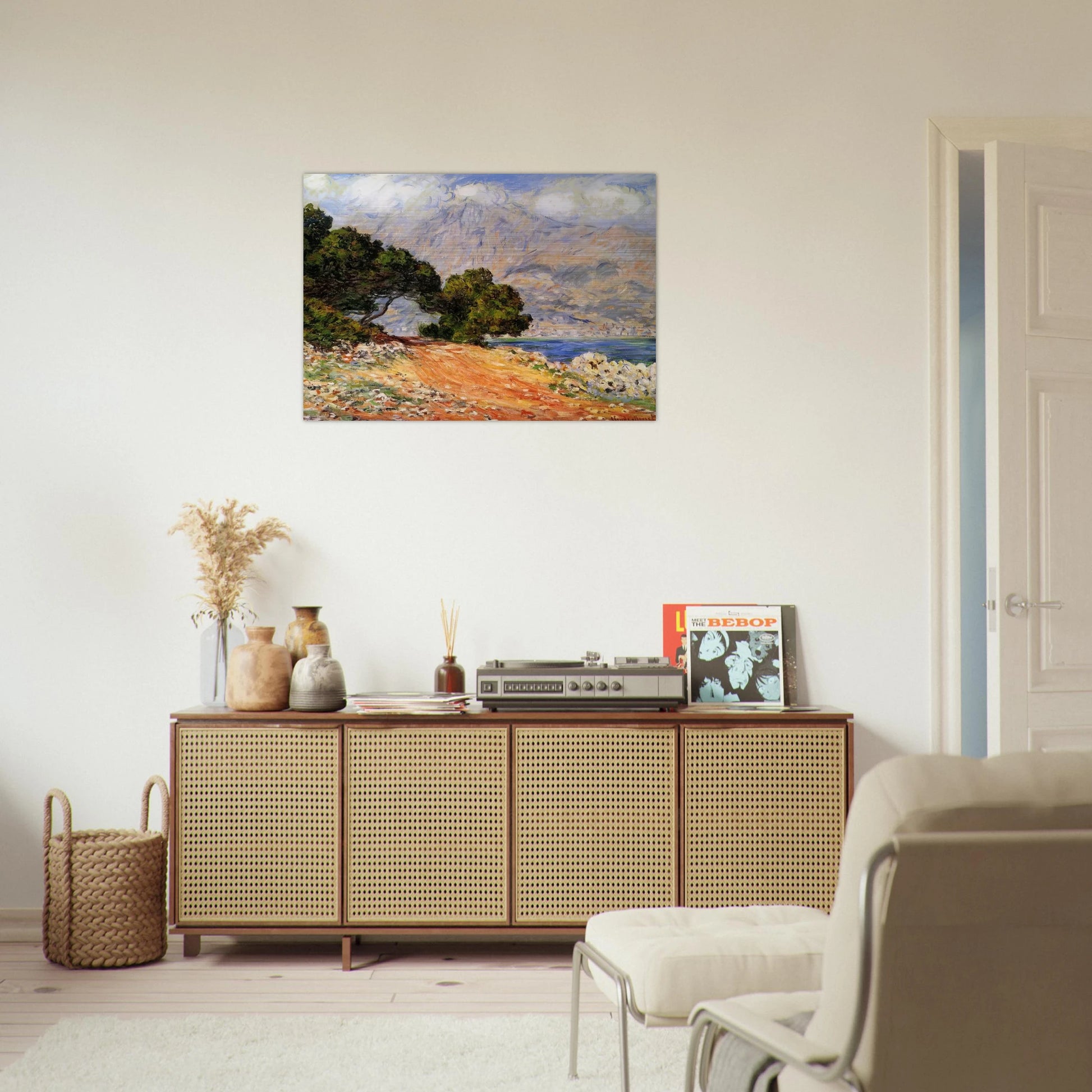 Meton Seen from Cap Martin - claude monet Brushed Aluminum Print - 70x100 cm / 28x40 inches | claude monet Aluminum Print | claude monet Prints