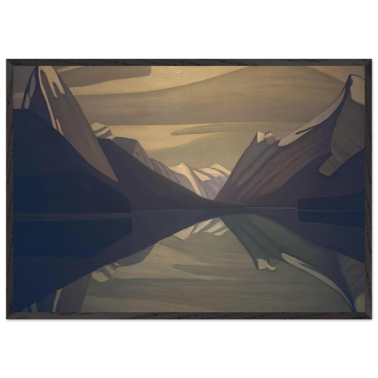 Maligne Lake Jasper Park - 1924 - Lawren Harris 70x100 cm / 28x40 inches Framed Art Print – Black Wooden Frame