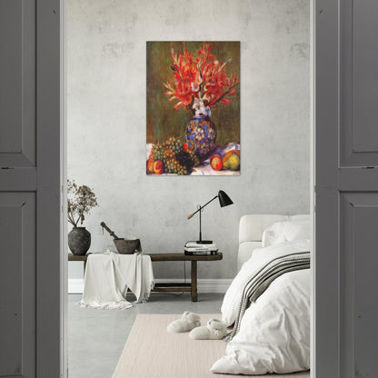 Still Life Flowers and Fruit - Pierre-Auguste Renoir Brushed Aluminum Print - 70x100 cm / 28x40 inches | Pierre-Auguste Renoir Aluminum Print | Pierre-Auguste Renoir Prints