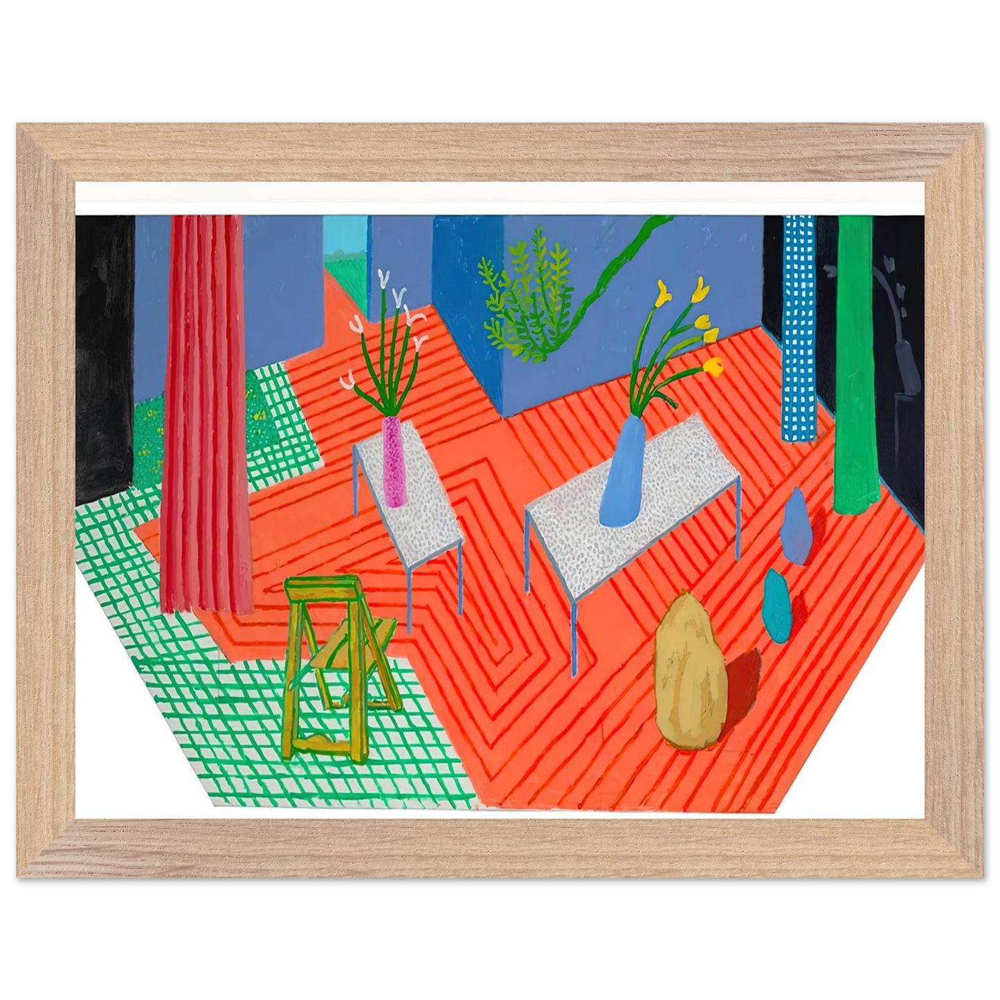 David Hockney - David Hockney Wall art - 13x18 cm / 5x7 inches - Premium Wooden Framed Poster With Fine Art Paper-canvas - Black frame