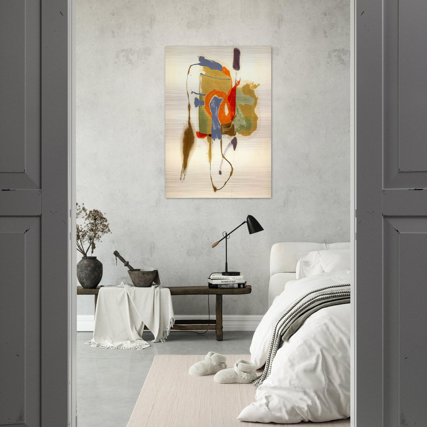 Blue Form in a Scene - 1961 - Helen Frankenthaler Brushed Aluminum Print - 70x100 cm / 28x40 inches | Helen Frankenthaler Aluminum Print | Helen Frankenthaler Prints