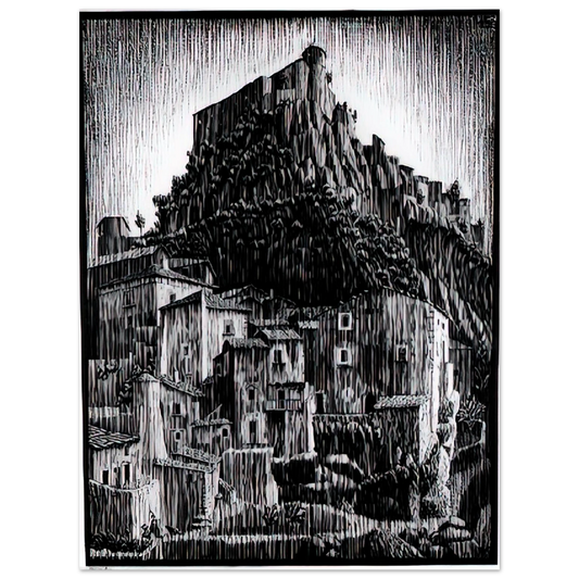MC Escher - CERRO AL VOLTURNO ABRUZZI JANUARY 1930 1930 Wall Art - 21x29.7 cm / 8x12" - Fine Art Poster - -