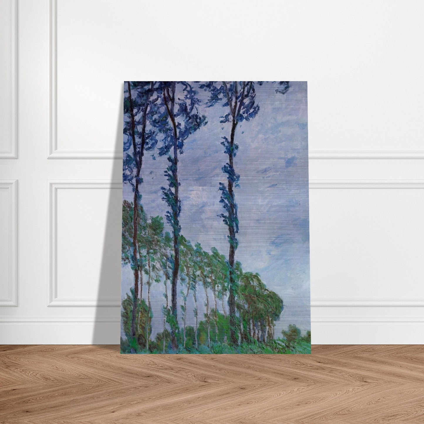 Poplars, Wind Effect - claude monet Brushed Aluminum Print - 70x100 cm / 28x40 inches | claude monet Aluminum Print | claude monet Prints