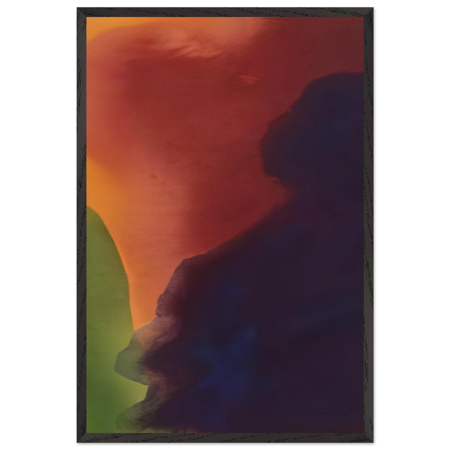 Helen Frankenthaler - Blue Atmosphere III - 1963 Wall art - 45x60 cm / 18x24 inches - Premium Wooden Framed Poster With Fine Art Paper-canvas - Wood frame