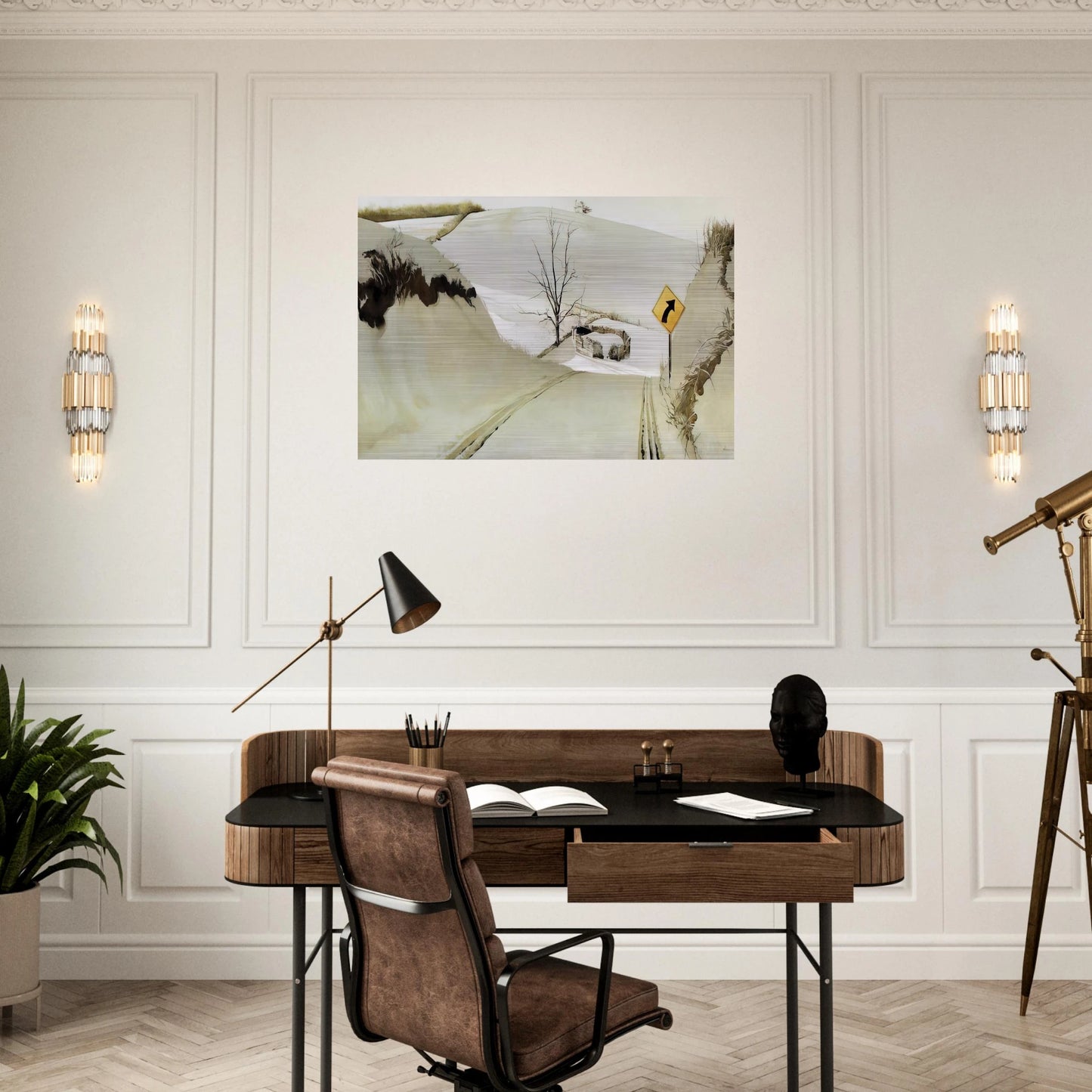 RING ROAD - Andrew Wyeth Brushed Aluminum Print - 70x100 cm / 28x40 inches | Andrew Wyeth Aluminum Print | Andrew Wyeth Prints