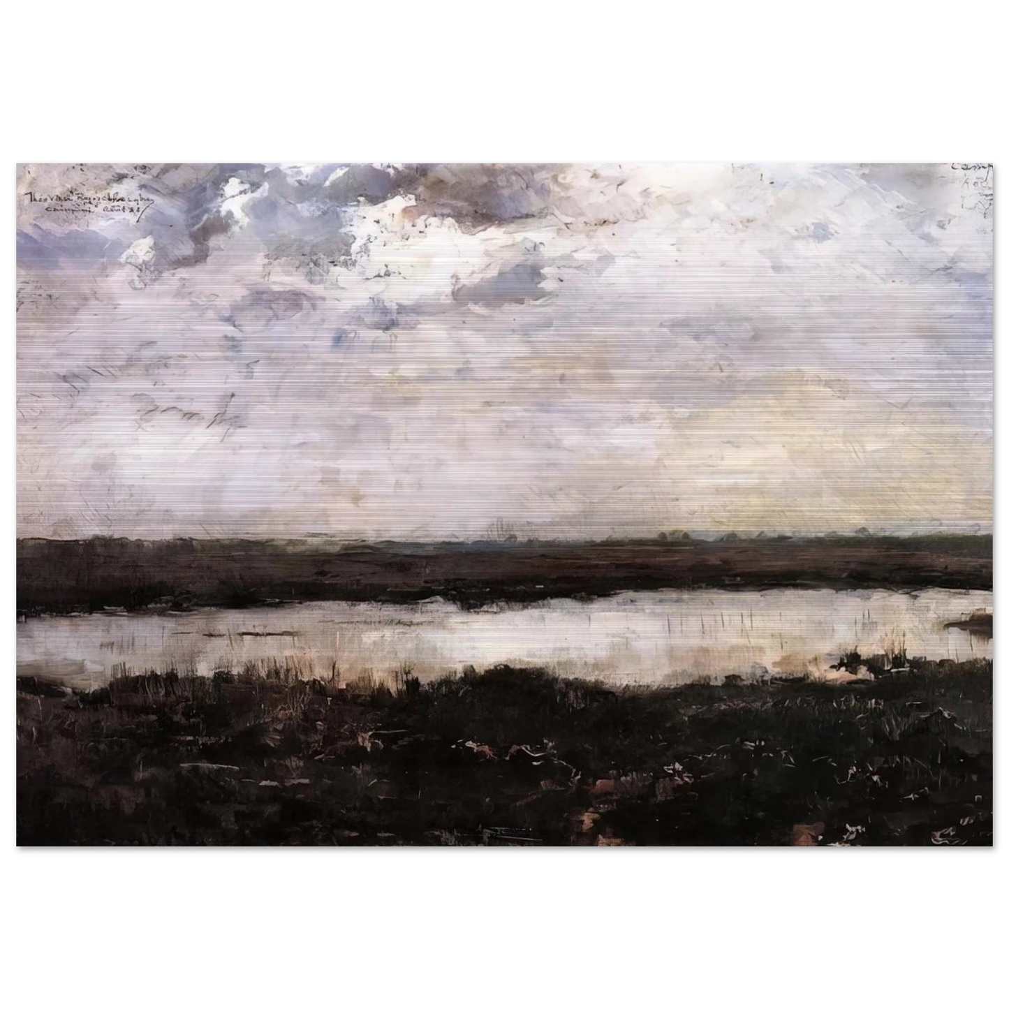 A POND IN CAMPINE 1884 - Theo van Rysselberghe Brushed Aluminum Print - 70x100 cm / 28x40 inches | Theo van Rysselberghe Aluminum Print | Theo van Rysselberghe Prints